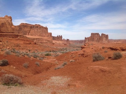 The three sisters in the background